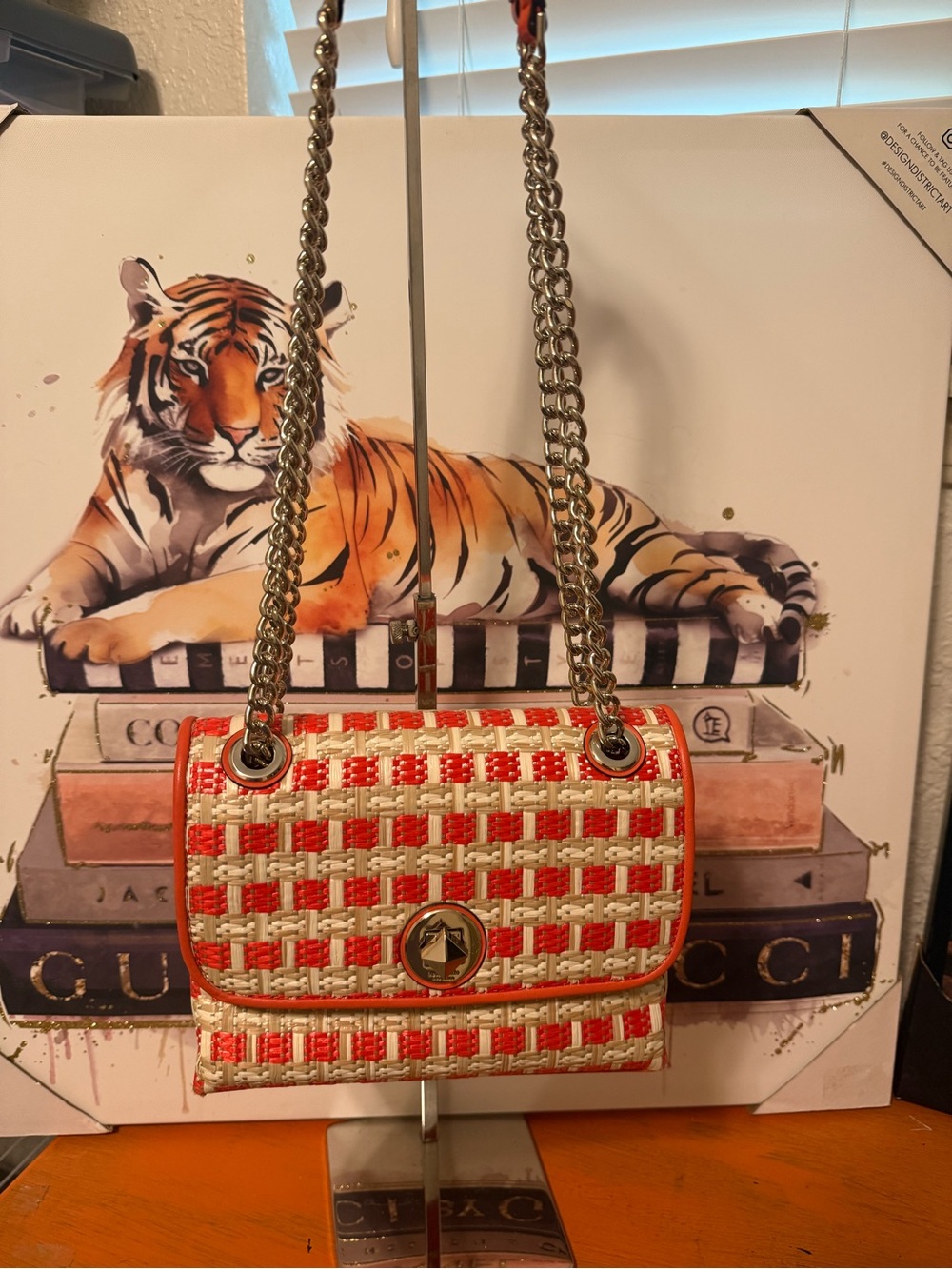 Kate Spade Natalia Straw/Leather Two Way Bag EUC